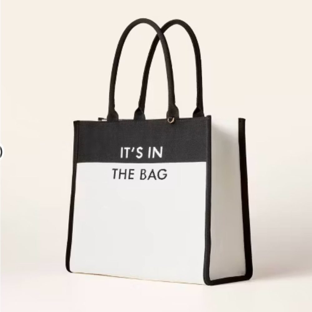 NWT! Kate Spade Target Black and White Knit Large Tote Colorblock Bag